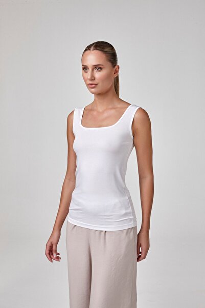 relactive Women's Strap Body T-Shirt Fit Fit White