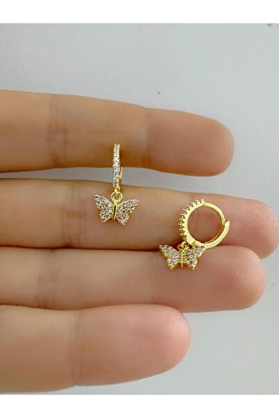 Arescollection ZİRKON TAŞLI 1 ADET KELEBEK HELİX KIKIRDAK KULAK MEMESİ UYUMLU...