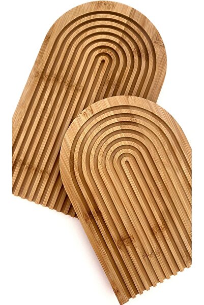 byBT Rainbow Wavy Bamboo Presentation Plate Decorative Presentation Board Sma...