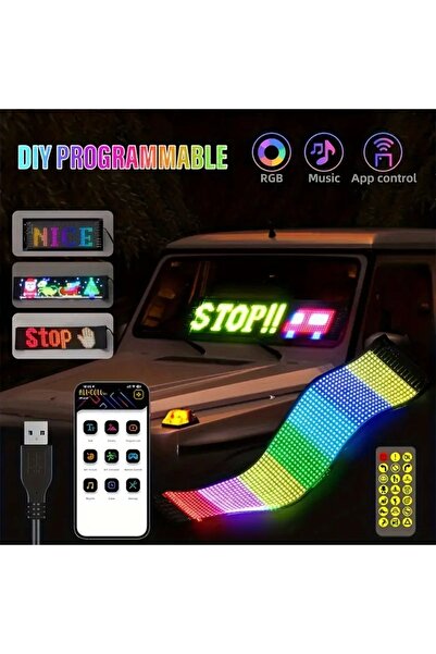 SONREİR LED Matrix Panel Dijital Ekran Kumandalı App Kontrollü Otomobil Aksesuar
