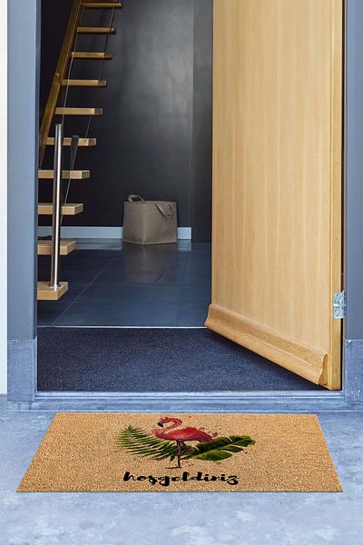 Napoli Home Welcome Written Printed Non-Slip Base Erasable Door Mat (40X60Cm),Paspas-02-Red,