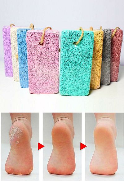 aktarix 10 Pieces Natural Pumice with String for Foot and Heel Care