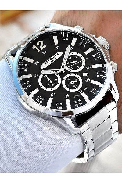 Lee Cooper 5 Atm Waterproof Steel Cord Men's Wrist Watch - Functions Active