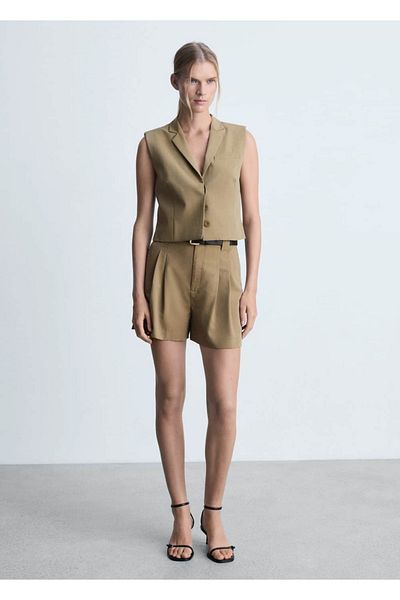 MANGO Woman Bermuda Shorts with Pens