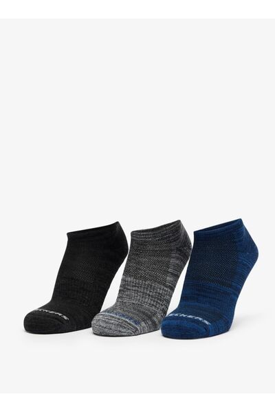SKECHERS جوارب رياضية بارزة الملمس بطول الكاحل - طقم من 3 قطع