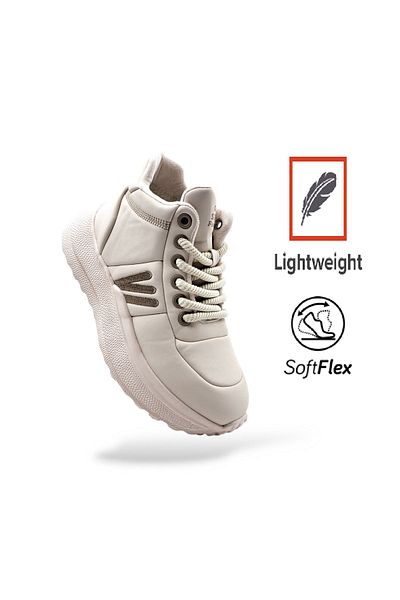 Guja Beige Lightweight Designed Miflon Women's Sneakers