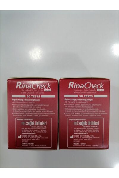 Rina Check Şeker Ölçüm Çubuğu 2 Kutu