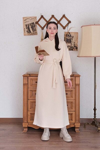 Ceylan Otantik Rochie hanorac cu 3 fire de culoare crem