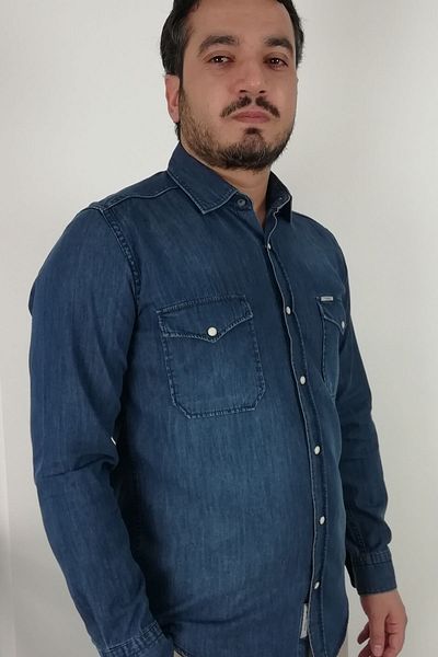 TOUSUS Мъжка риза Slim Fit Denim Slm-2015-tss