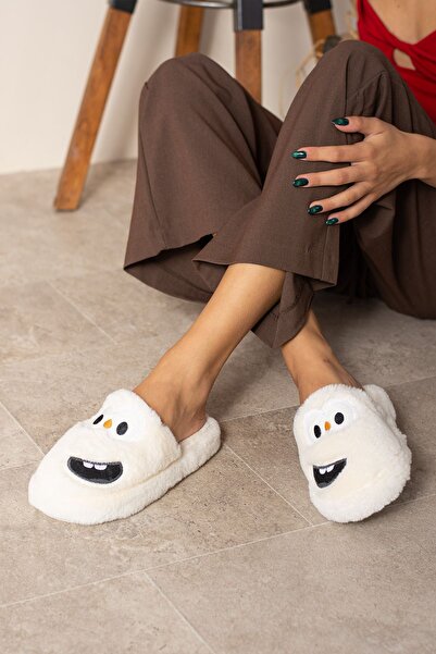 STOCON Сміх Смішне обличчя Плюшеві пухнасті жіночі домашні капці з безшумною підошвою Ceyiz капці