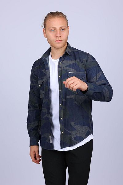 TOUSUS Мъжка риза Slim Fit Western Jeans Slm-2026-tss