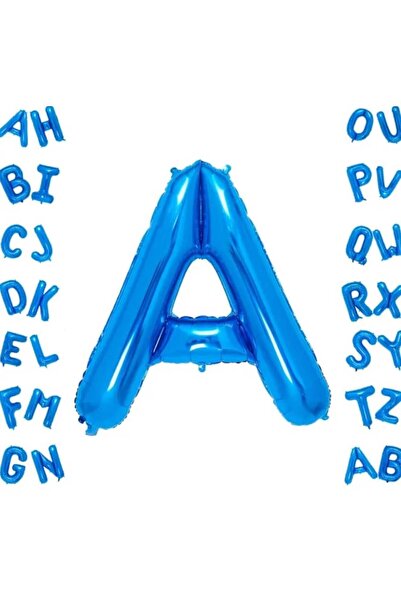 PARTİ AŞKI Mavi Harf Folyo Balon 16 Inç 35 Cm & Küçük Boy Doğum Günü Parti Ba...