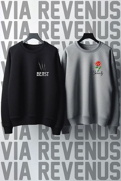Vordevia Lover 3 Thread - Beauty and Beast Printed Wide Fit Combination Sweatshirt