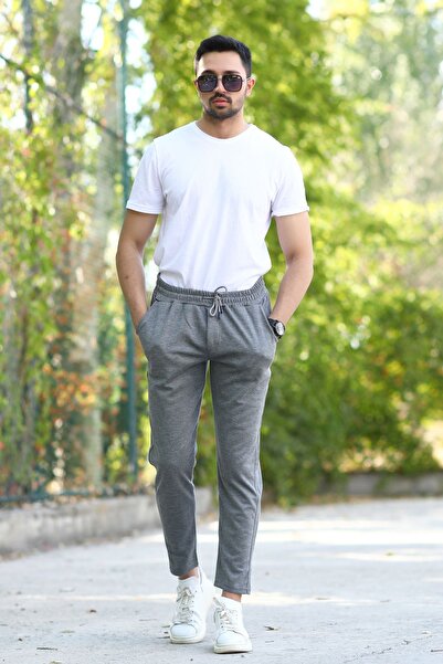 JB John Borners Γκρι ανδρικό φούτερ - τρεις τσέπες, ελαστική μέση και κορδόνι, 100% βαμβάκι - 2401