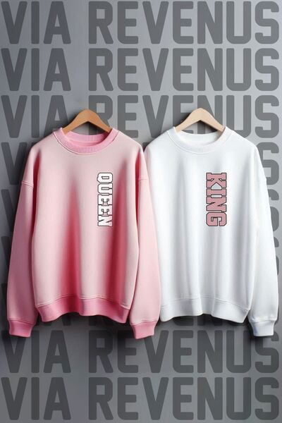 Vordevia سويت شيرت مطبوع برقبة دائرية و3 خيوط من King Queen