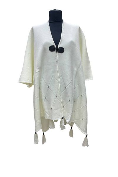mim eşarp Akmoda - Χοντρό χειμωνιάτικο πλεκτό μακρύ πόντσο