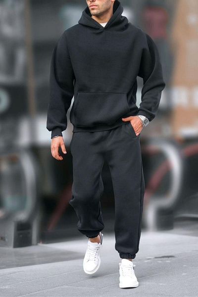 ruNadeS Σετ ανδρικής φόρμας Jogger με κουκούλα Kangaroo Pocket