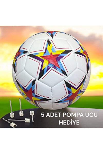 Gök Sports Orijinal Futbol Topu Şampiyonlar Ligi 5 Adet Pompa Ucu Sert Zemin ...