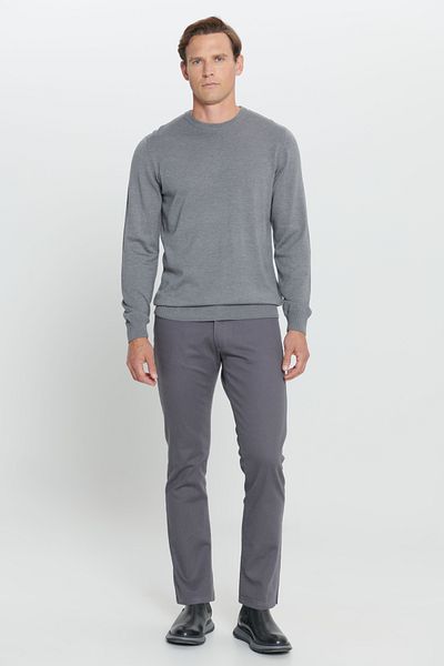 ALTINYILDIZ CLASSICS Men's Crew Neck Knitwear Sweater - Grimelange, Cotton, Standard Fit
