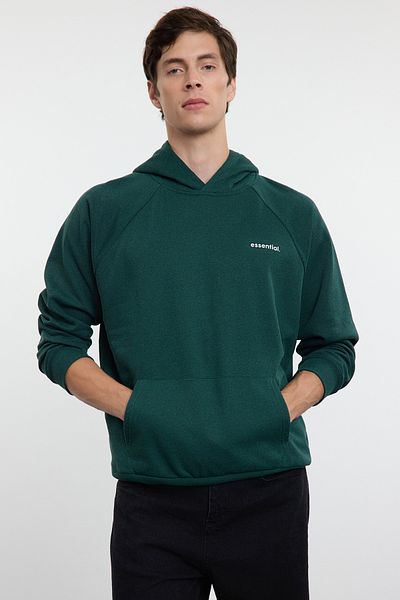 Trendyol Collection Σμαραγδένιο Πράσινο Unisex Φούτερ με κουκούλα με κουκούλα με κουκούλα με κουκούλα TMNAW25SW00156