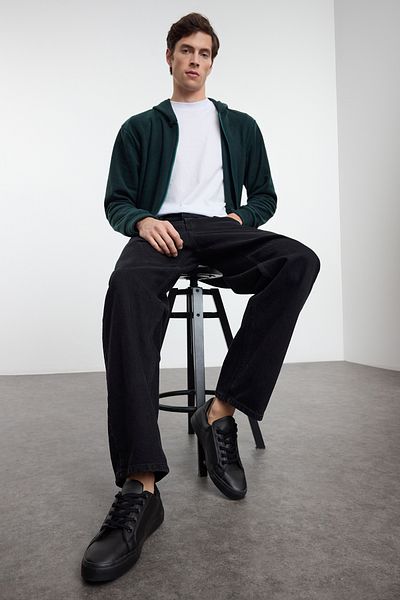 TRENDYOL SHOES Чоловічі кросівки чорні на шнурівці TAKAW25SN00028