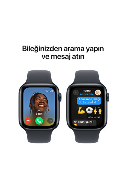 Apple Watch SE GPS 44mm Gece Yarısı Alüminyum Kasa + Gece Yarısı Spor Kordon - M/L