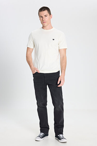 WRANGLER Regular Fit Normal Cut Crew Neck 100% Cotton Broken White T-shirt