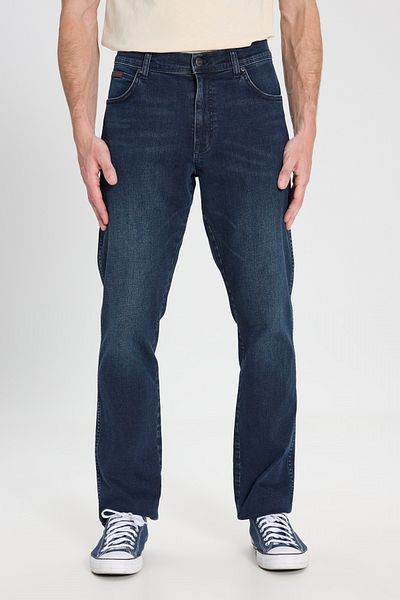 WRANGLER Blaue, dehnbare Texas Slim Fit Jeans - Normale Taille