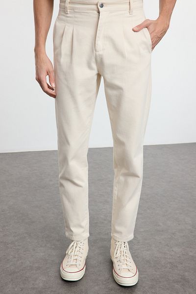 Trendyol Collection Unisex-Gabardine-Hose mit Steinnähten in Ballonform – TMNAW25PL00007