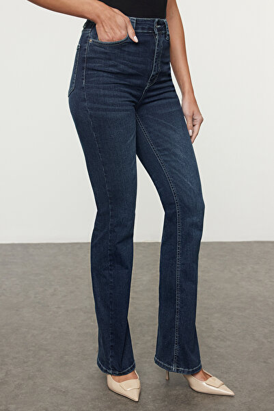 Trendyol Collection Džíny s vysokým pasem Blue Flare Jeans - Twoaw25Je00312