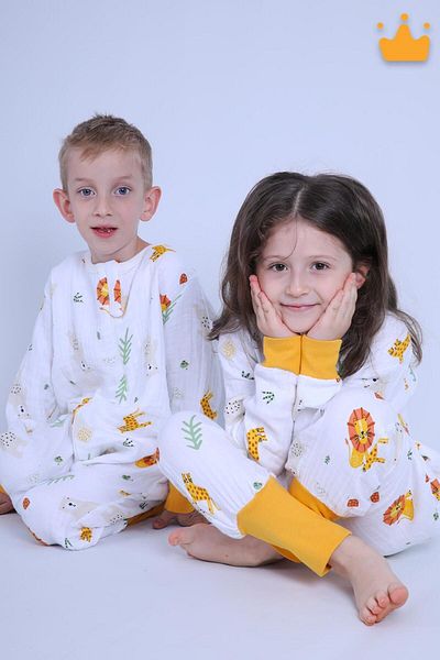 Begisa 2-8 Years Unisex Muslin Children's Sleeping Bag - 1 Tog, 4 Layers, Long Sleeve