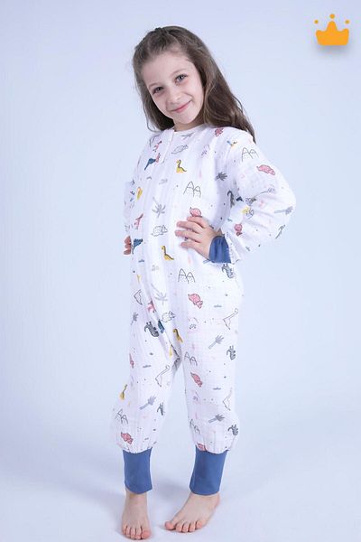 Begisa 2-8 Years Unisex Muslin Children's Sleeping Bag - 1 Tog, 4 Layers, Long Sleeve