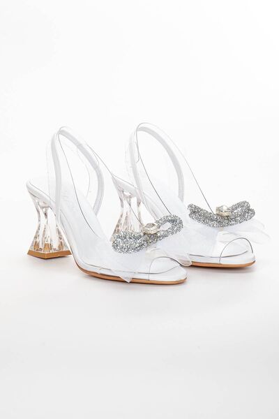 GULT Жіночі прозорі туфлі-принцеси на спеціальному каблуці 8 см, білі