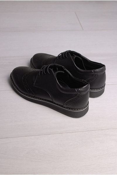 Rıdvan Çelik Pantofi clasici cu danturi din piele neagra pentru baieti