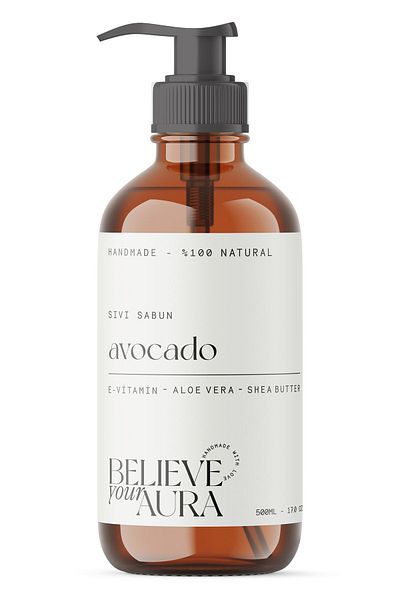 Believe Your Aura 500 ml Natural Avocado Oil Aloe Vera and Shea Butter Additive Hand Soap