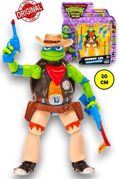 TOYFEST مجسم سلاحف النينجا المتحول مع ملحقات TMNT - COWBOY LEO Desperado in Disguise - 20 سم