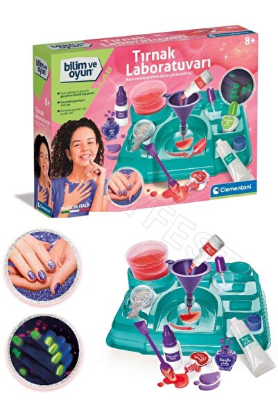 TOYFEST Tırnak Laboratuvarı - Bilim ve Oyunlu Renkli Ojeler Hazırlama Seti - ...