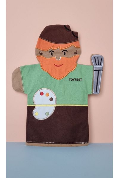 TOYFEST Embroidered Fabric Professions Hand Puppet - Painter