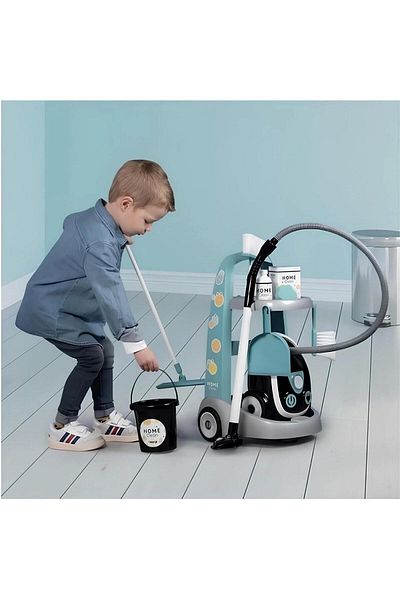 TOYFEST مجموعة مكنسة كهربائية وعربة تنظيف الألعاب