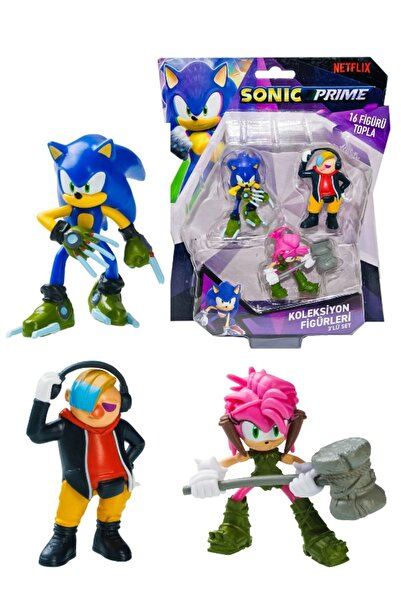 TOYFEST Sonic Prime 3 lü Figür Blister Set - Sonic + Dr. Don't + Amy Rose 6.5...