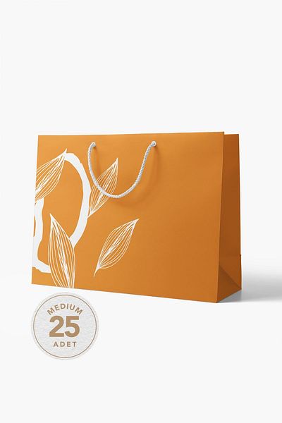 AkalBatu Τσάντα Kraft με Floral Pattern No1 Σειρά 25 - Χρώμα Πλακάκι, 40x30x12 cm