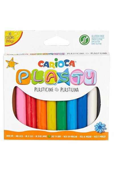 TOYFEST 10 Colors 200 Gr.Carioca Plasty Non-Drying Play Dough - 42173