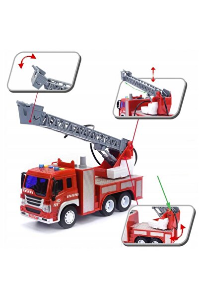 TOYFEST Sesli Işıklı Ve Gerçek Su Fışkırtan Itfaiye Aracı - Fire Truck 26 Cm