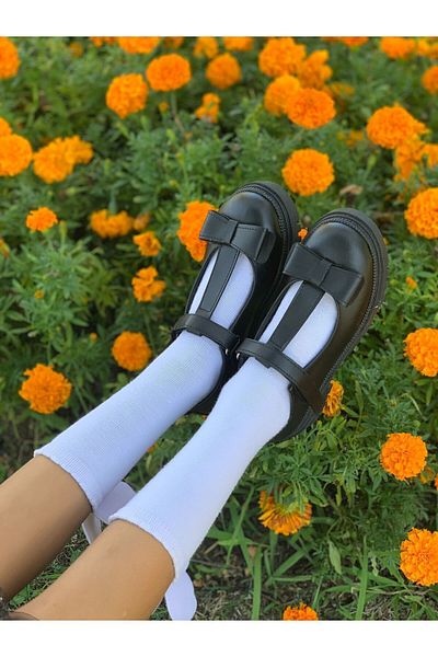 MİA MONDO Pantofi de școală pentru copii cu velcro negru - Babet
