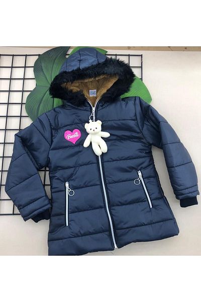 ÖRZİKİDS Hooded versoft inside quilted girl's coat