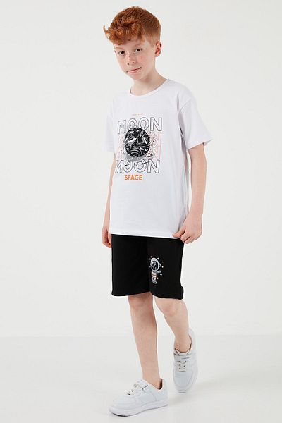 Lela Set de pantaloni scurți pentru partea de sus și de jos, cu croială normală din bumbac, pentru băieți6212008
