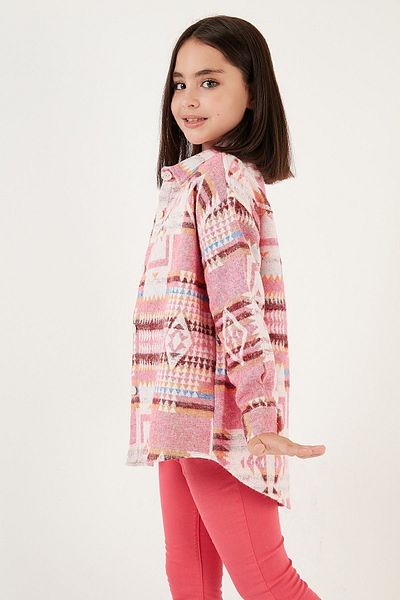 Lela Ethnic Patterned Winter Lumberjack Shirt Girls' SHIRT CF24W81785