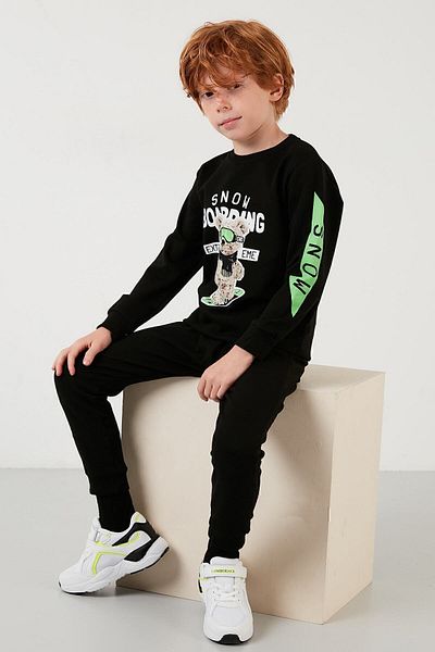Lela Printed Crew Neck Pocket 100% Cotton Kids Set Unisex Kids Set 59211212