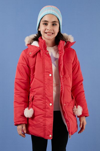 Lela Plush Lined Hooded Puffer Girls' Coat Girls' Coat 6035034