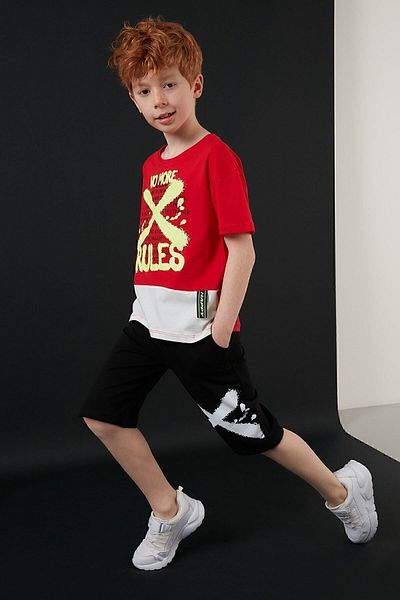 Lela 100% Cotton Printed Crew Neck 2-Piece Set Boy's Suit 59213408
